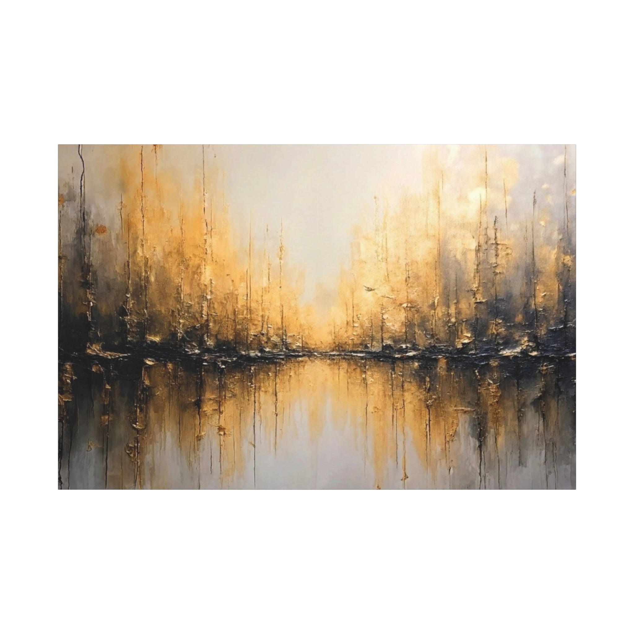 Abstract Gold Landscape Canvas Wall Art — Matte Stretched 1.25"