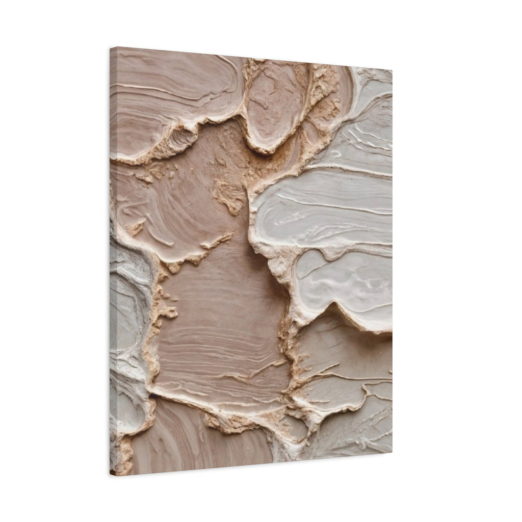 Neutral Textured Abstract Canvas Print — Beige & Cream Wall Art, Matte Stretched 1.25"
