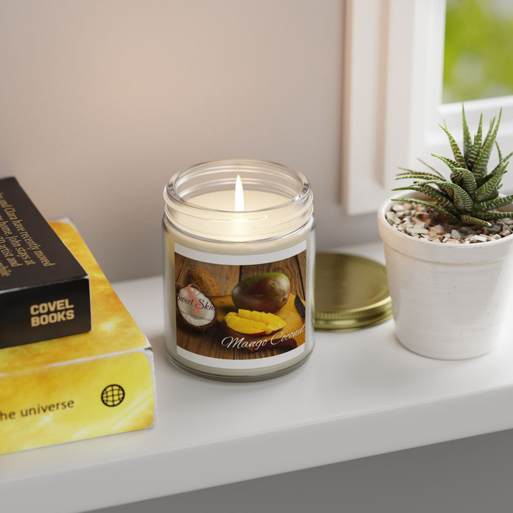 Mango Coconut Scented Candle — Coconut Apricot Wax (9oz)