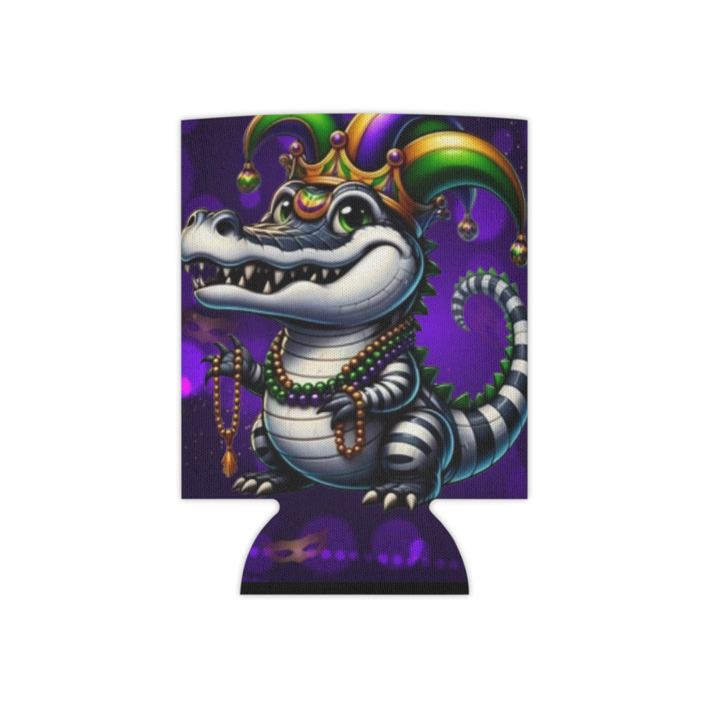 Mardi Gras Alligator Can Cooler – Festive Beaded Gator Koozie