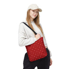 Valentine Red Diamond Heart Tote Bag — All-Over Print Canvas Shopper