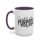 Created with a Purpose Ceramic Mug — Inspirational Ephesians 2:10 Coffee Cup