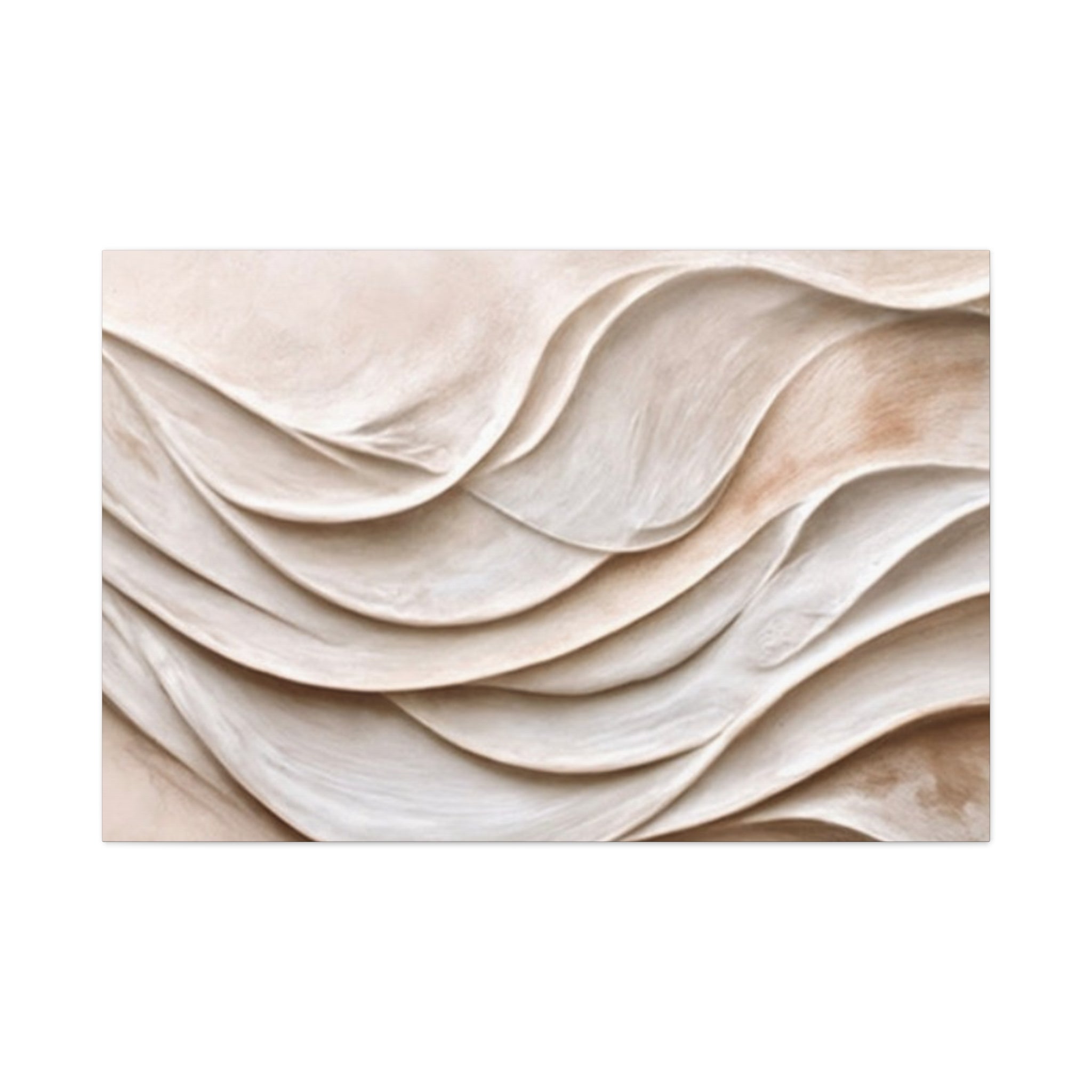 Neutral Abstract Wave Texture Matte Canvas Wall Art