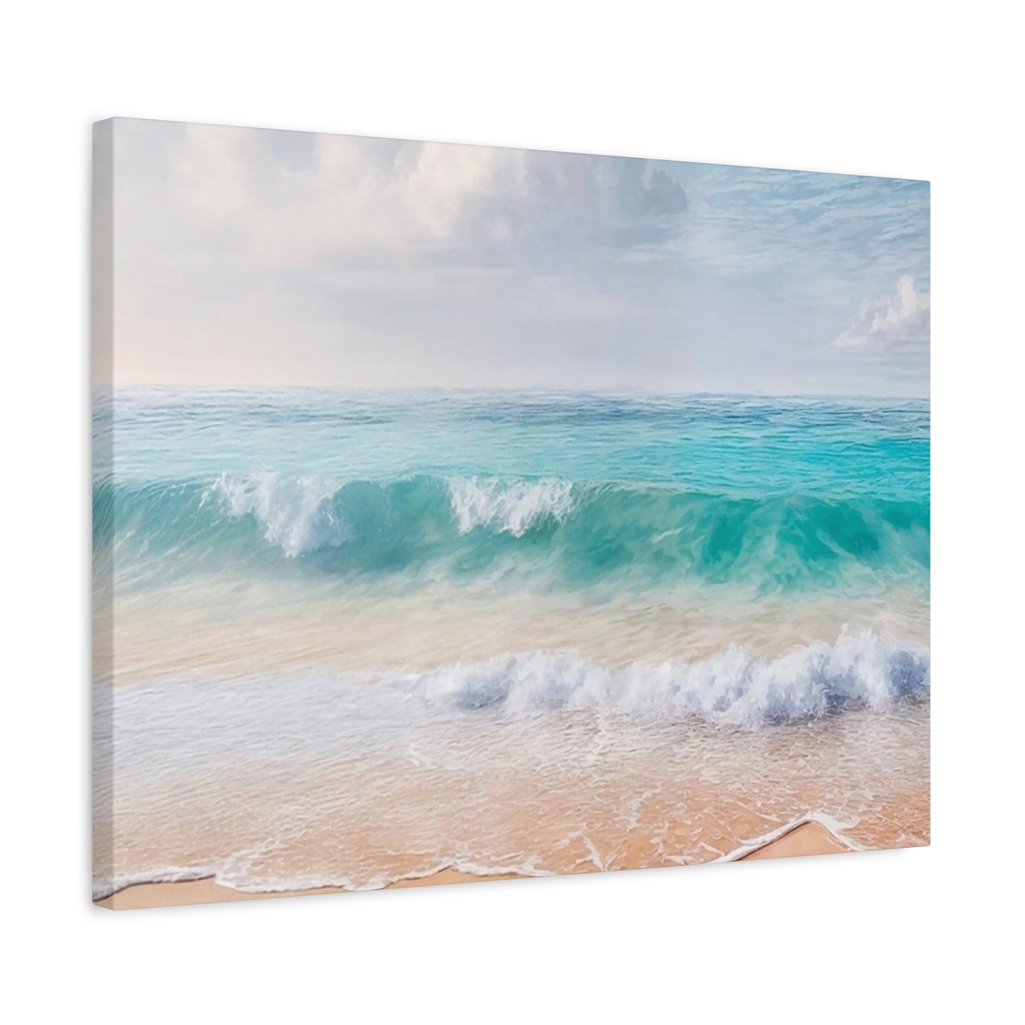 Seaside Waves Matte Canvas Print — Tranquil Beach Wall Art, Stretched 1.25"