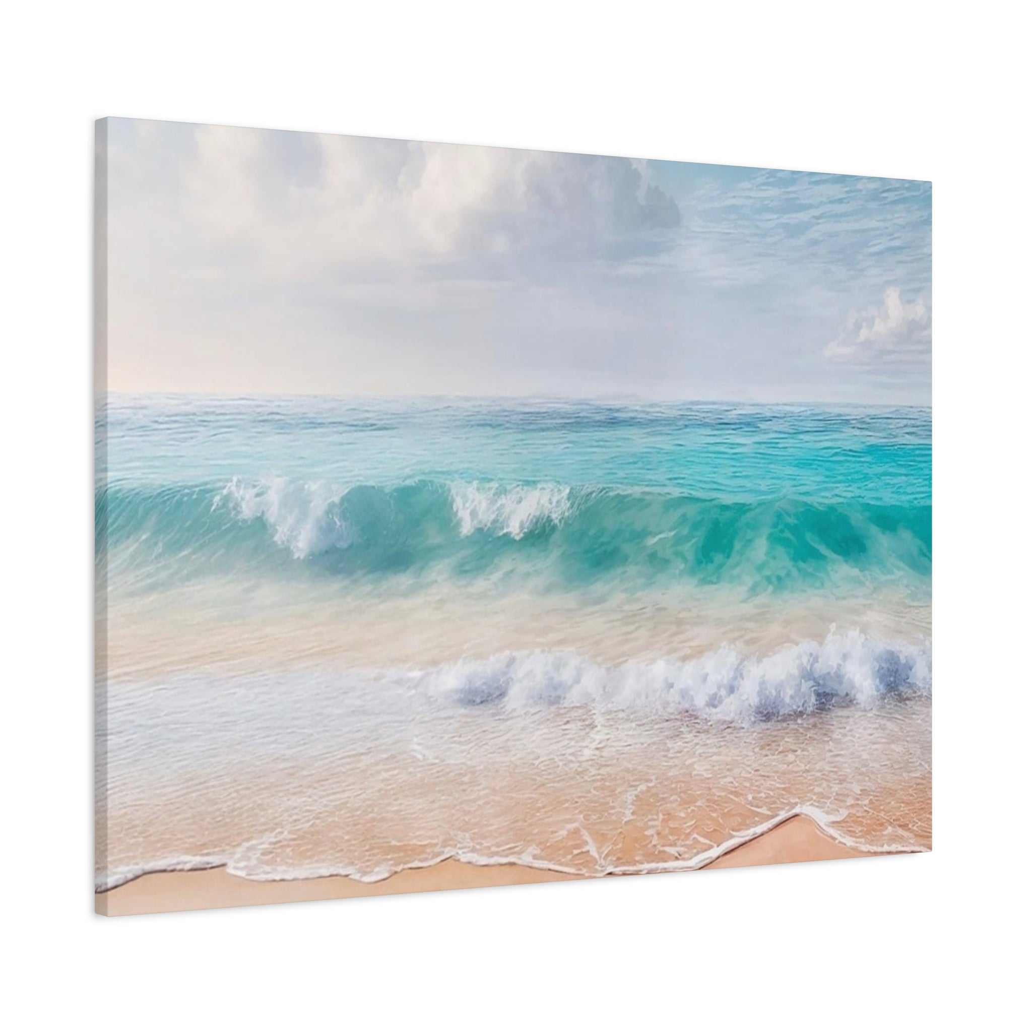 Seaside Waves Matte Canvas Print — Tranquil Beach Wall Art, Stretched 1.25"