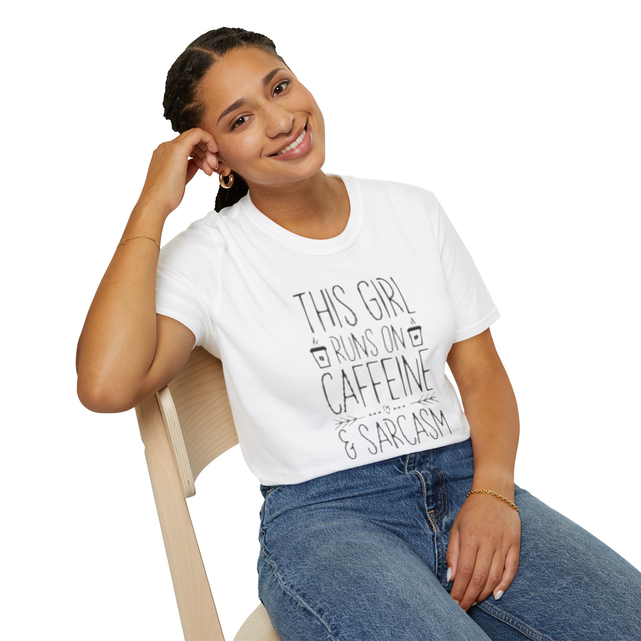 Caffeine & Sarcasm Graphic Tee — "This Girl Runs on Caffeine & Sarcasm"