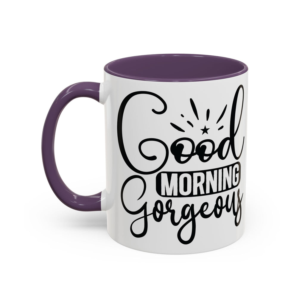 Good Morning Gorgeous Accent Coffee Mug – 11/15oz Pink Interior