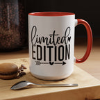 Limited Edition Accent Coffee Mug — Pink Interior, 'Limited Edition' Graphic (11/15oz)