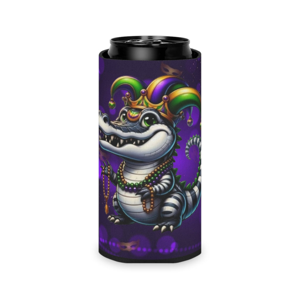 Mardi Gras Alligator Can Cooler – Festive Beaded Gator Koozie