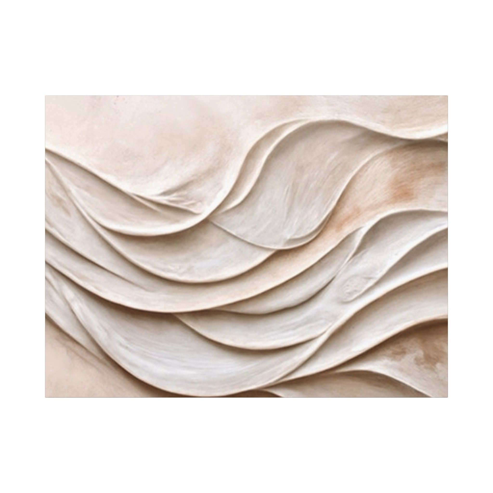 Neutral Abstract Wave Texture Matte Canvas Wall Art