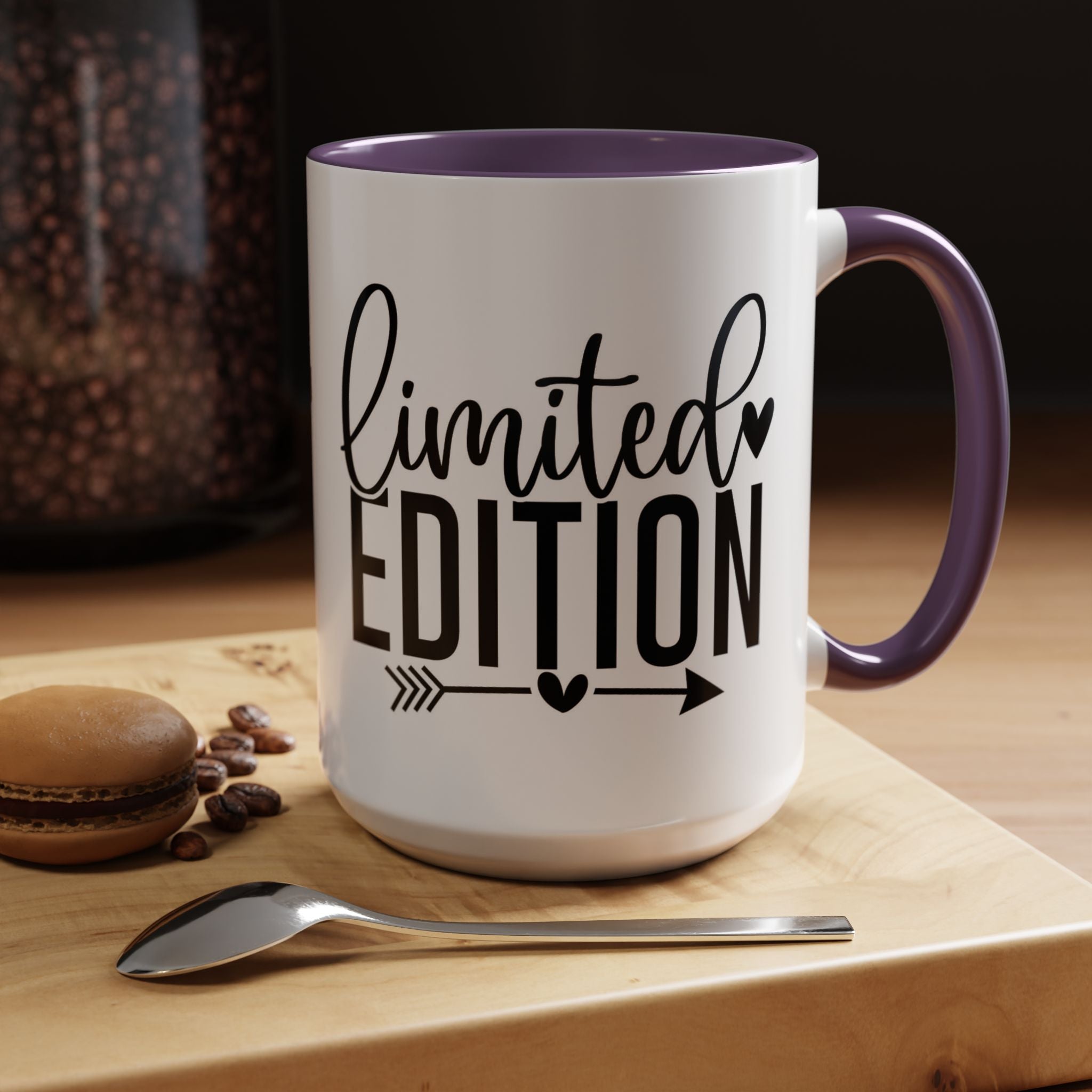 Limited Edition Accent Coffee Mug — Pink Interior, 'Limited Edition' Graphic (11/15oz)