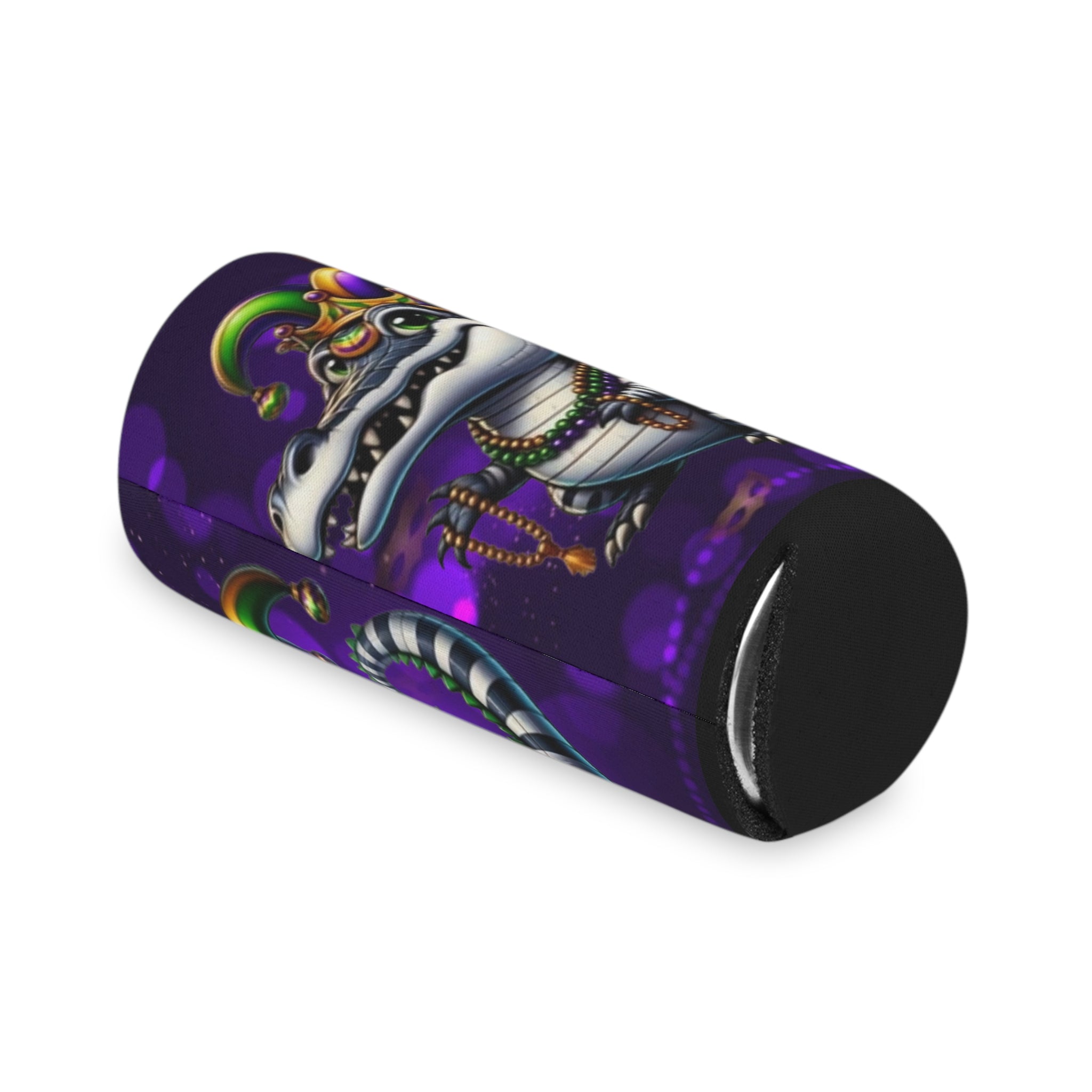 Mardi Gras Alligator Can Cooler – Festive Beaded Gator Koozie