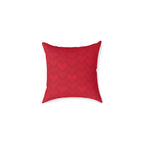Red Heart Pattern Pillow - Valentine Decorative Square Throw Pillow