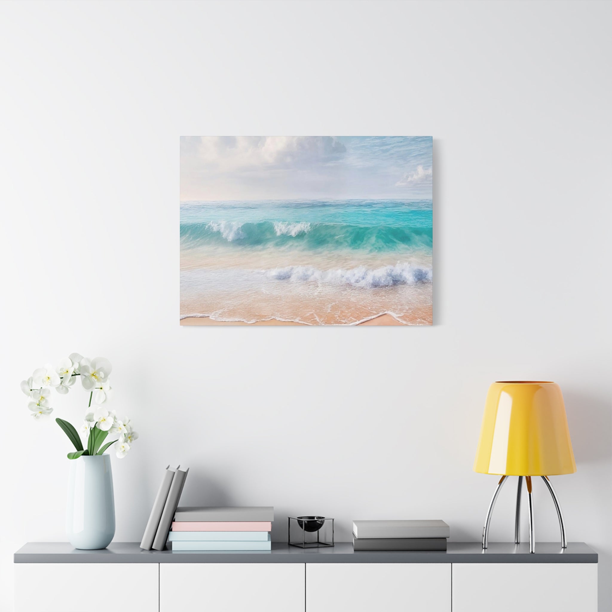 Seaside Waves Matte Canvas Print — Tranquil Beach Wall Art, Stretched 1.25"