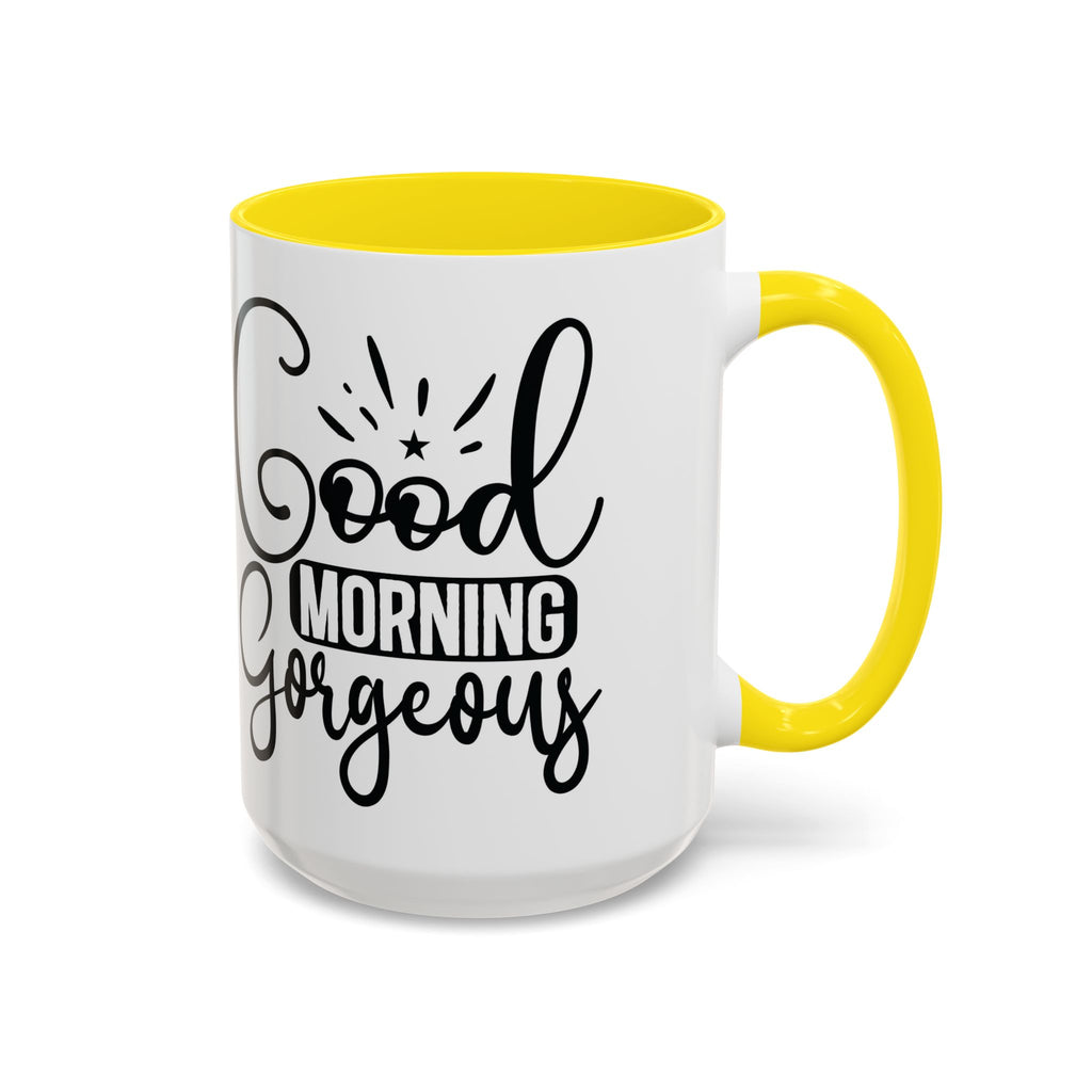 Good Morning Gorgeous Accent Coffee Mug – 11/15oz Pink Interior