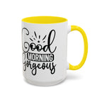 Good Morning Gorgeous Accent Coffee Mug – 11/15oz Pink Interior