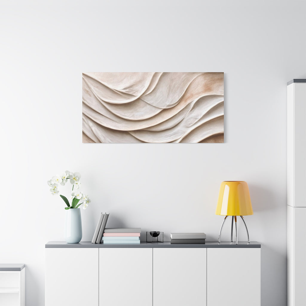 Neutral Abstract Wave Texture Matte Canvas Wall Art