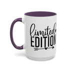 Limited Edition Accent Coffee Mug — Pink Interior, 'Limited Edition' Graphic (11/15oz)