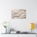 Neutral Abstract Wave Texture Matte Canvas Wall Art