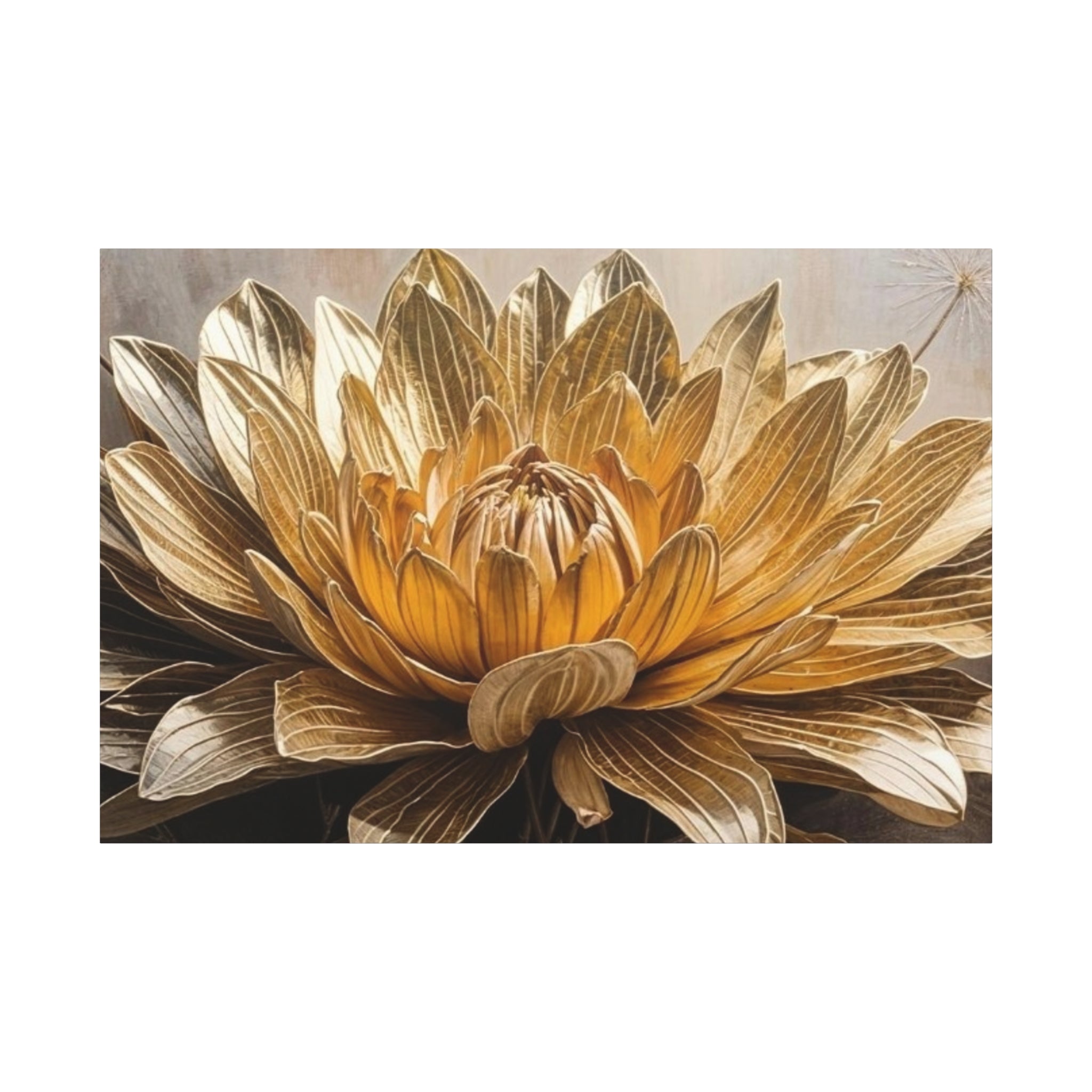 Golden Dahlia Matte Canvas Wall Art — Stretched 1.25"