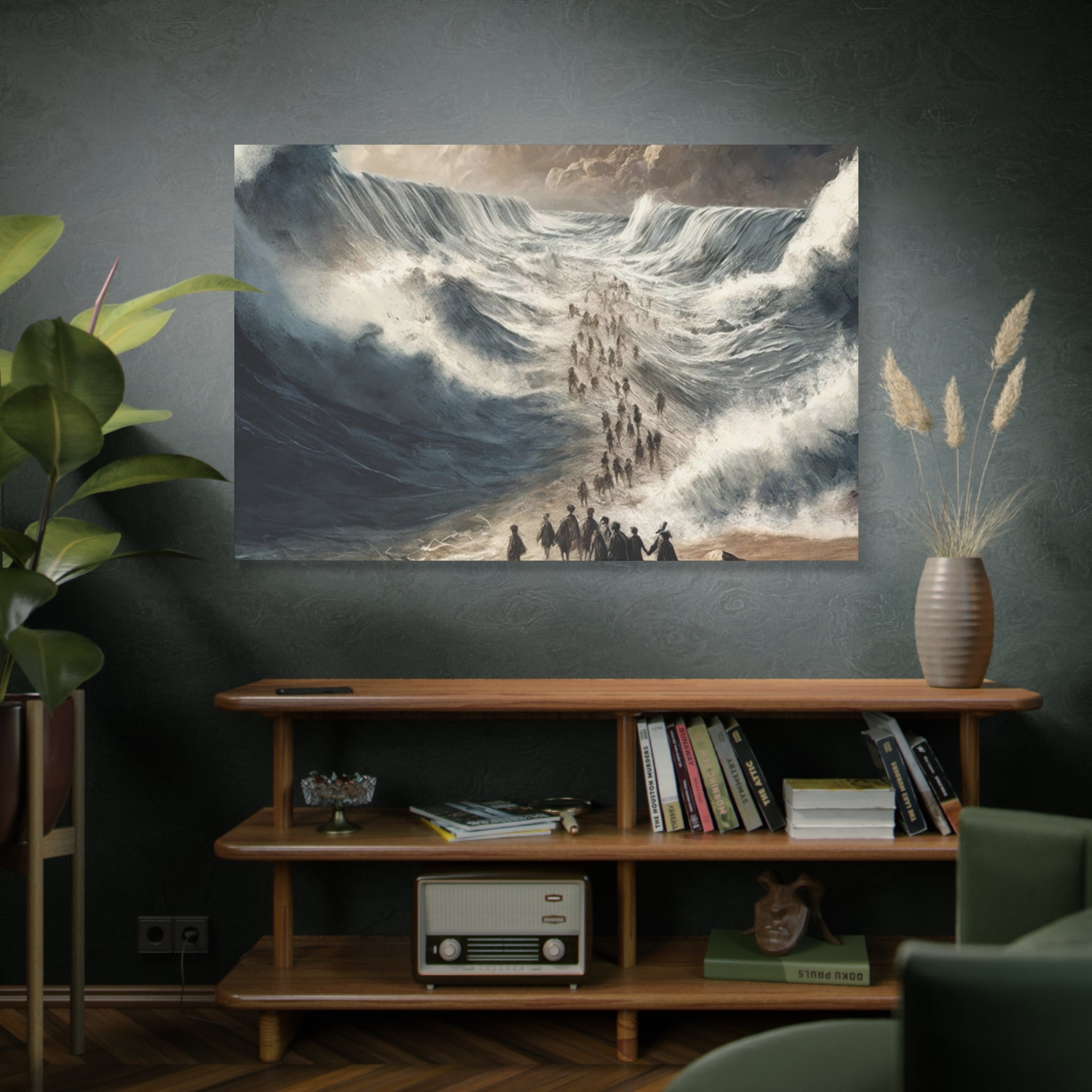 Biblical Exodus Wall Canvas — Parting of the Red Sea Matte Stretched Canvas