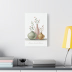 Home Sweet Home Canvas Wall Art — Pastel Vases Still Life Matte Stretched Canvas