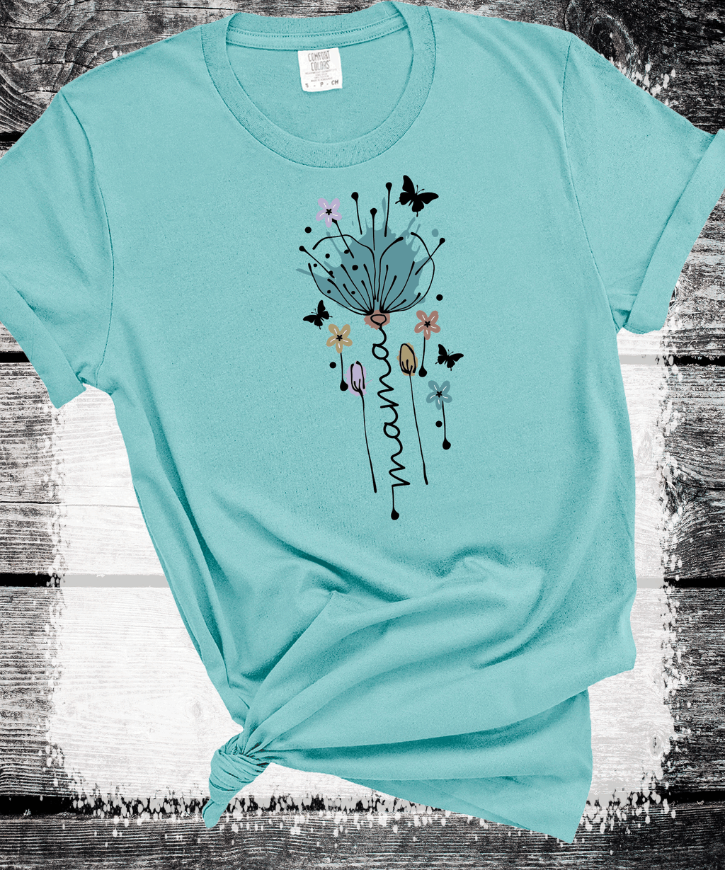 "MAMA in Bloom" Floral Graphic Tees