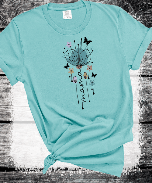 "MAMA in Bloom" Floral Graphic Tees