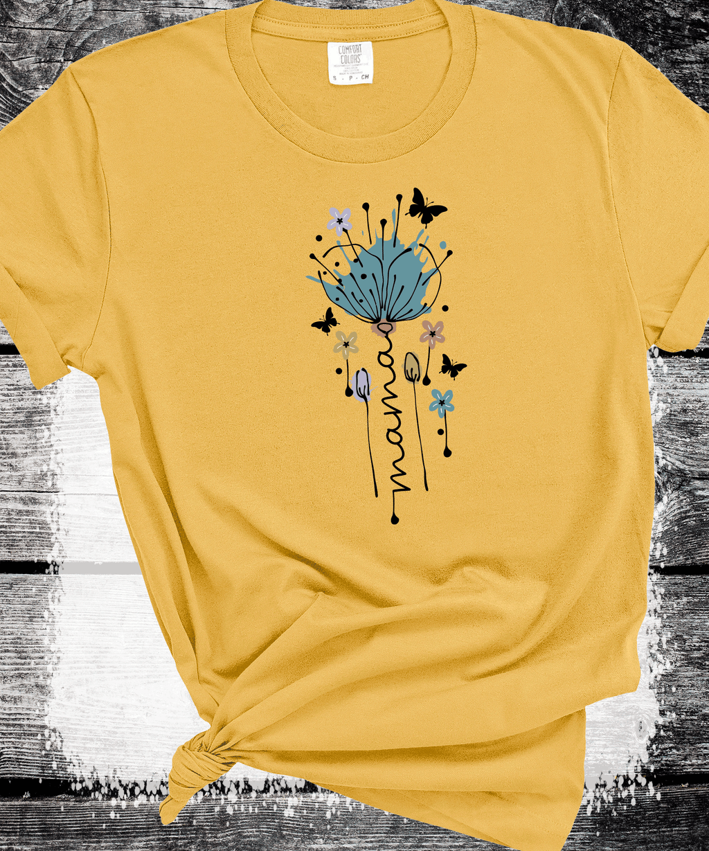 "MAMA in Bloom" Floral Graphic Tees