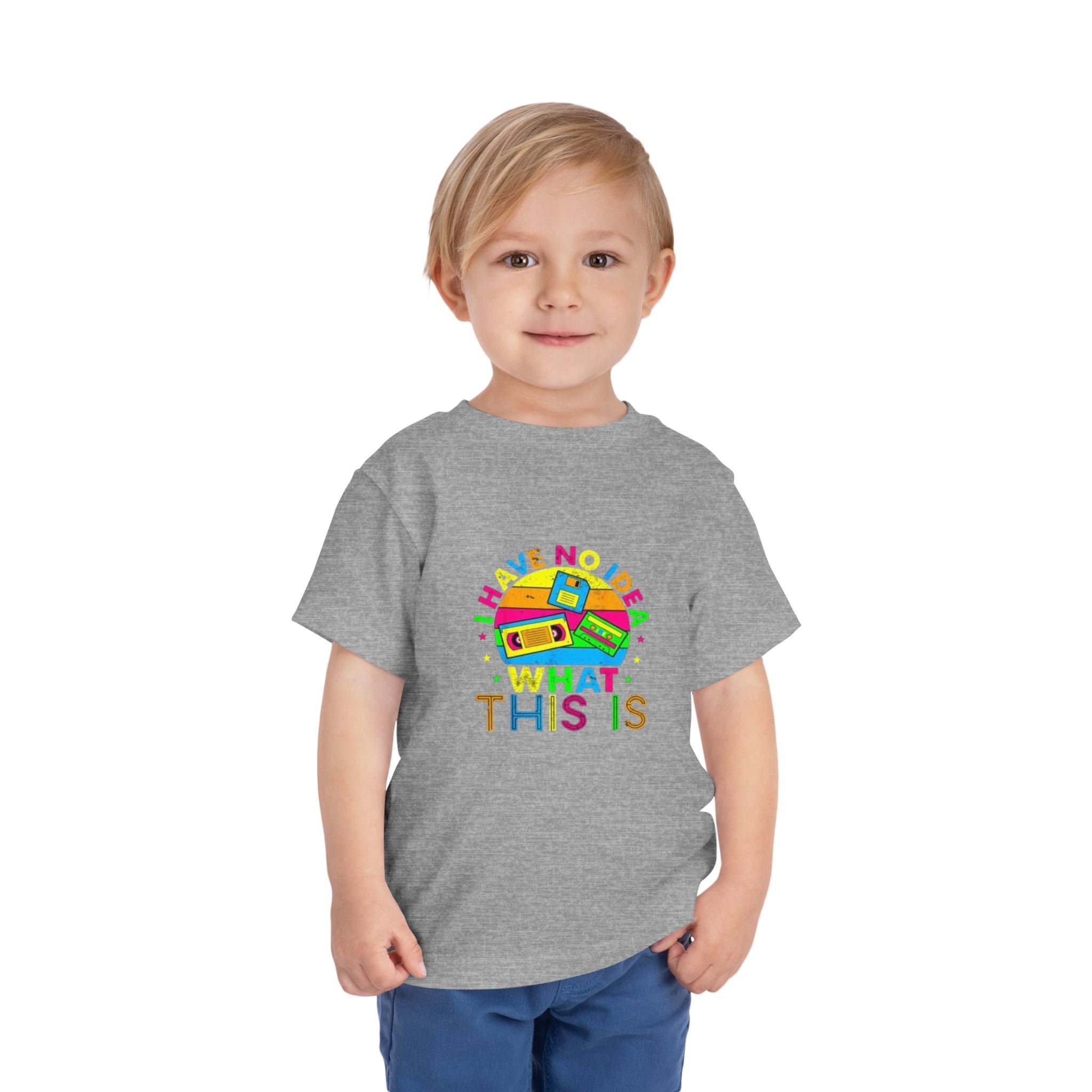 Toddler Tee — "I Have No Idea What This Is" Colorful Retro Toy Graphic