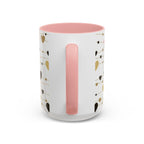 Heart Garland Accent Coffee Mug — Pink & Gold Valentine Ceramic