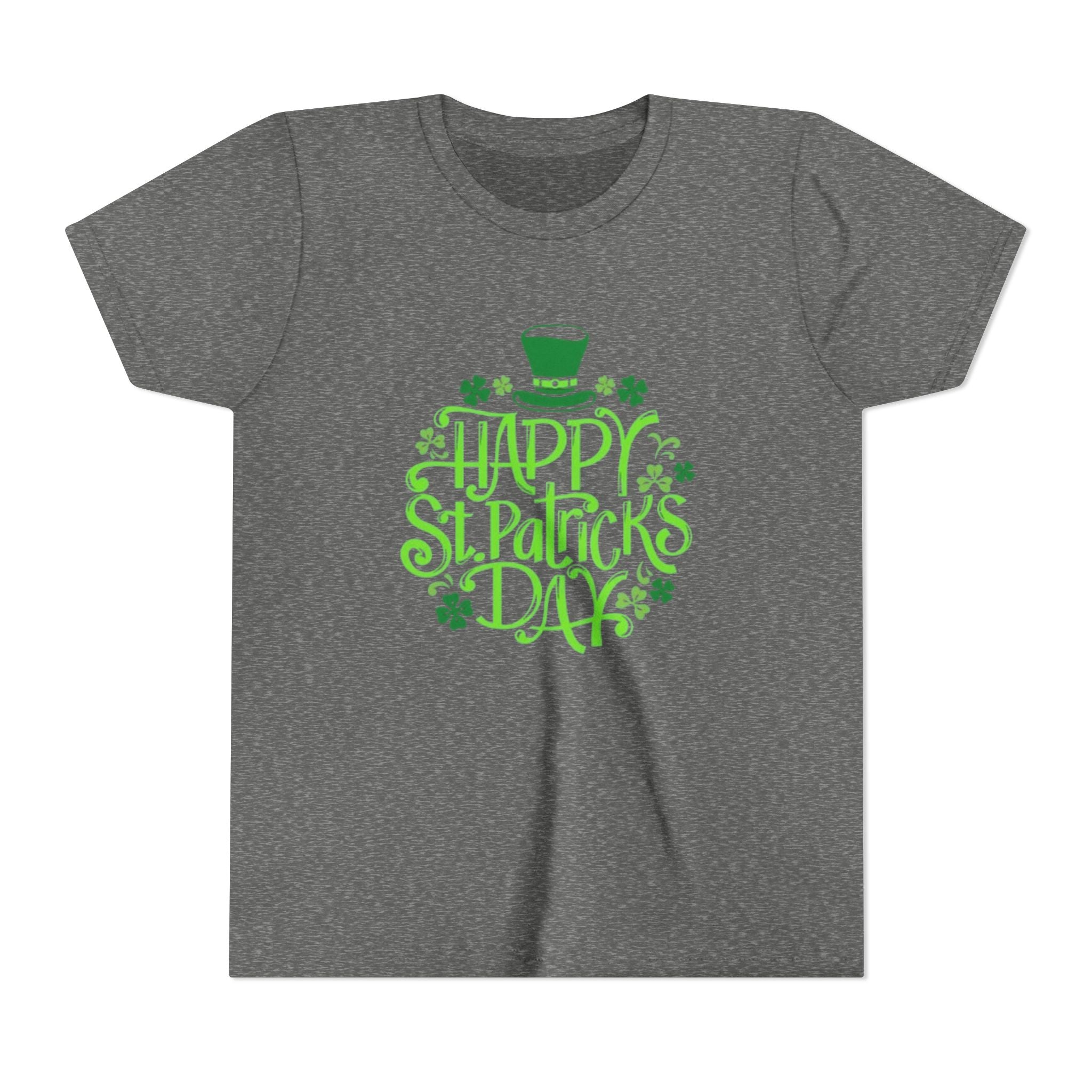Youth Tee — Happy St. Patrick's Day Green Lettering Kids Shirt