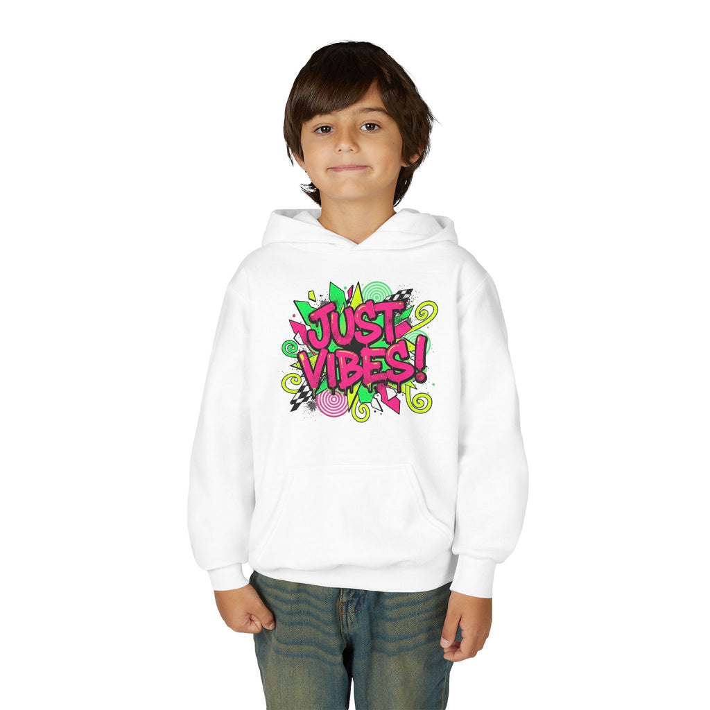 Youth Hoodie - "Just Vibes" Neon Graffiti Pullover