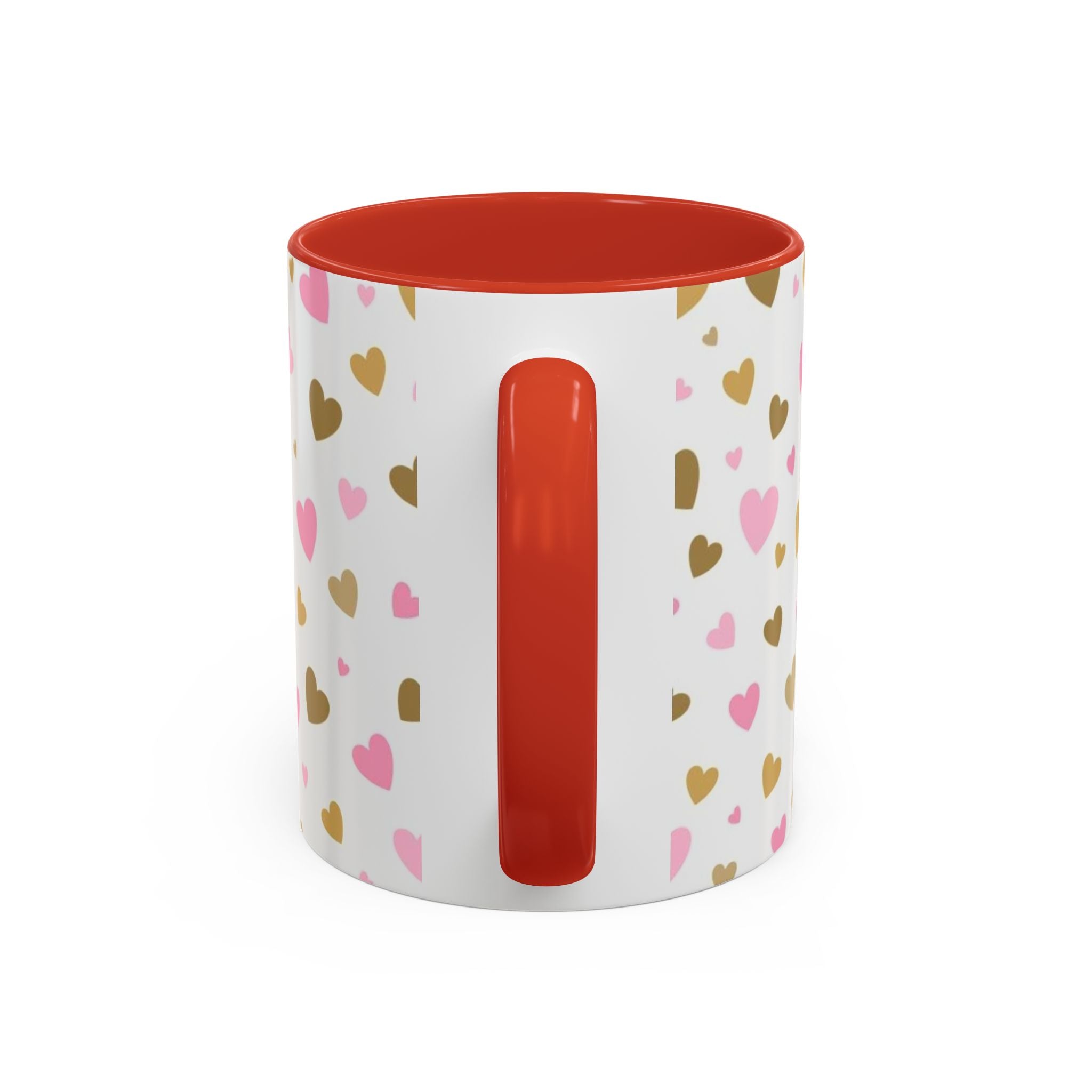 Pink & Gold Heart Accent Coffee Mug — Romantic Valentine’s Tea & Coffee Cup