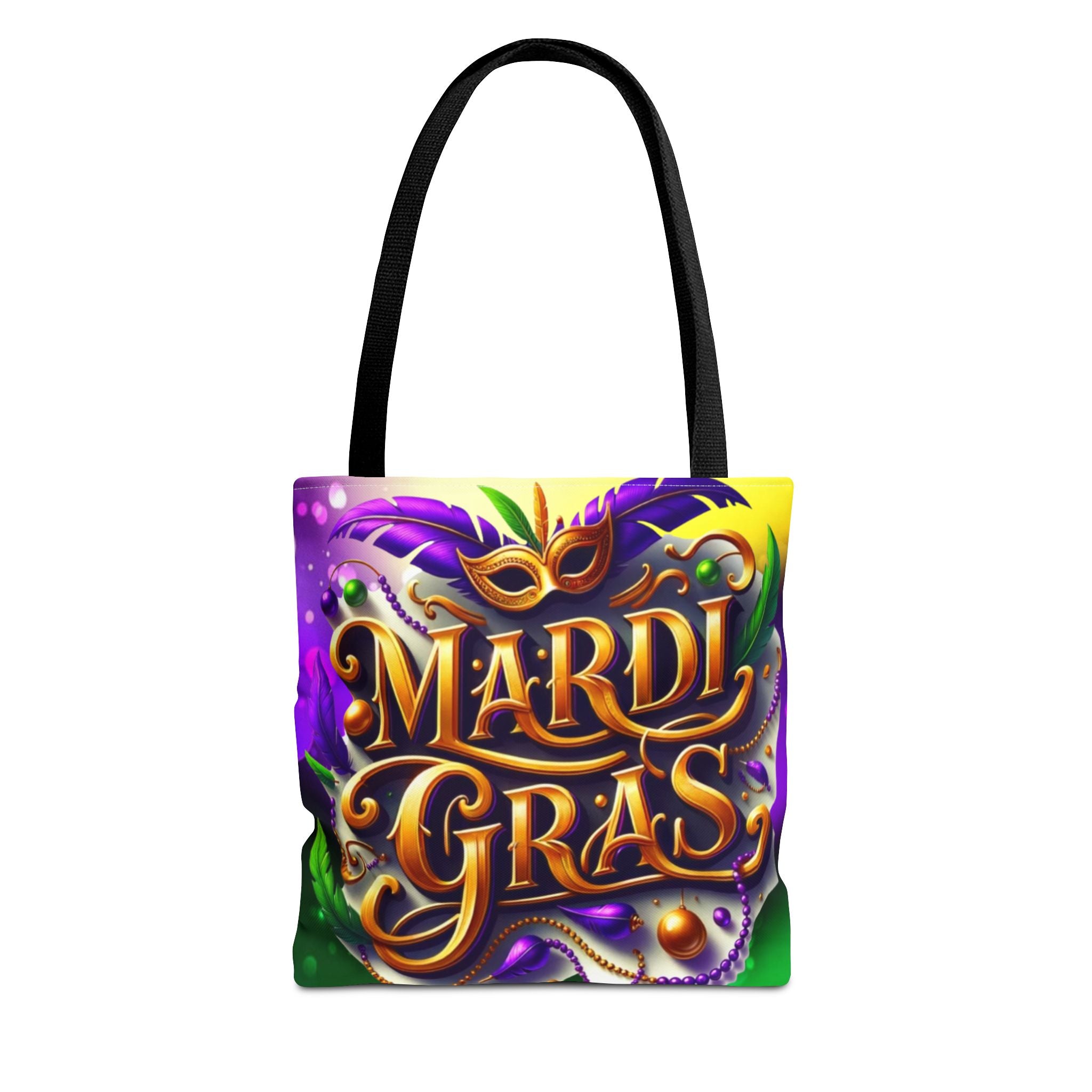 Mardi Gras Tote Bag — Colorful Carnival Mask & Beads Festival Tote