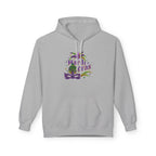 Mardi Gras Mask Hoodie — Purple Green Gold Carnival Pullover