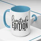Limited Edition Accent Coffee Mug — Pink Interior, 'Limited Edition' Graphic (11/15oz)