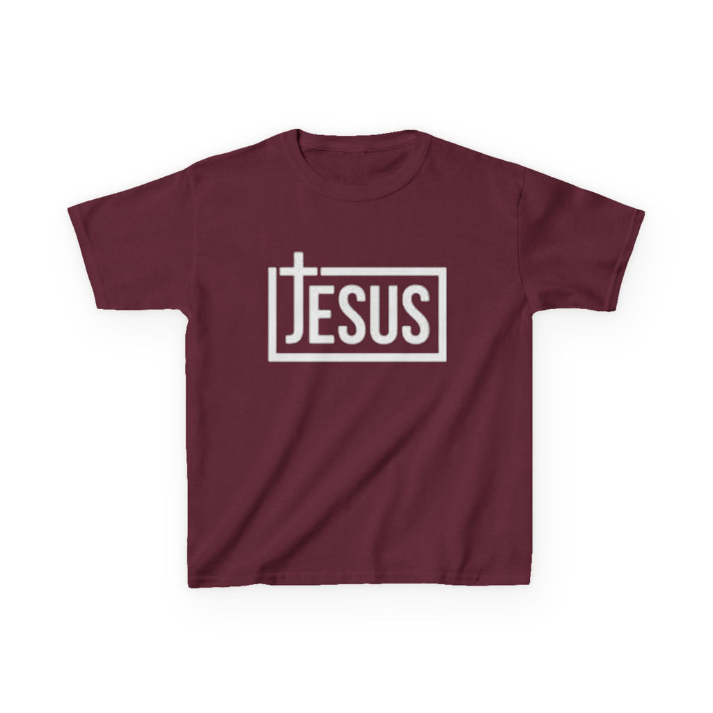 Kids Jesus T‑Shirt — Bold Cross Logo Christian Tee for Boys & Girls