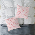 Heart Confetti Square Pillow — Pink Decorative Throw Pillow for Valentine’s Day & Romantic Home Decor