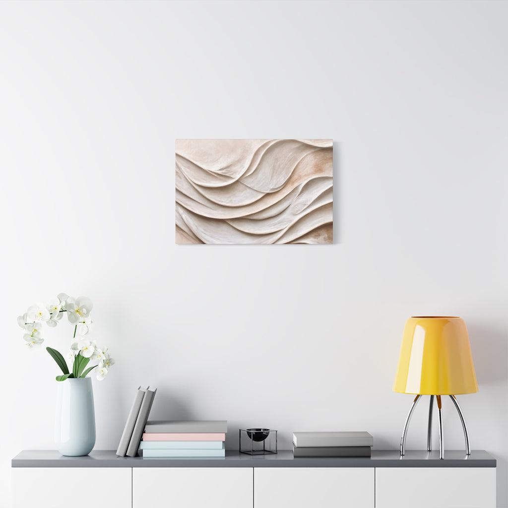 Neutral Abstract Wave Texture Matte Canvas Wall Art