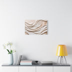 Neutral Abstract Wave Texture Matte Canvas Wall Art