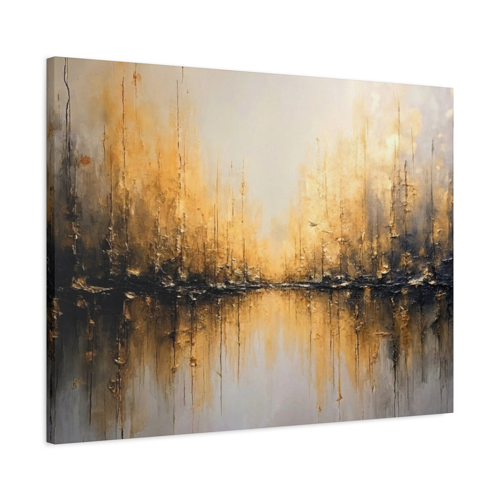 Abstract Gold Landscape Canvas Wall Art — Matte Stretched 1.25"