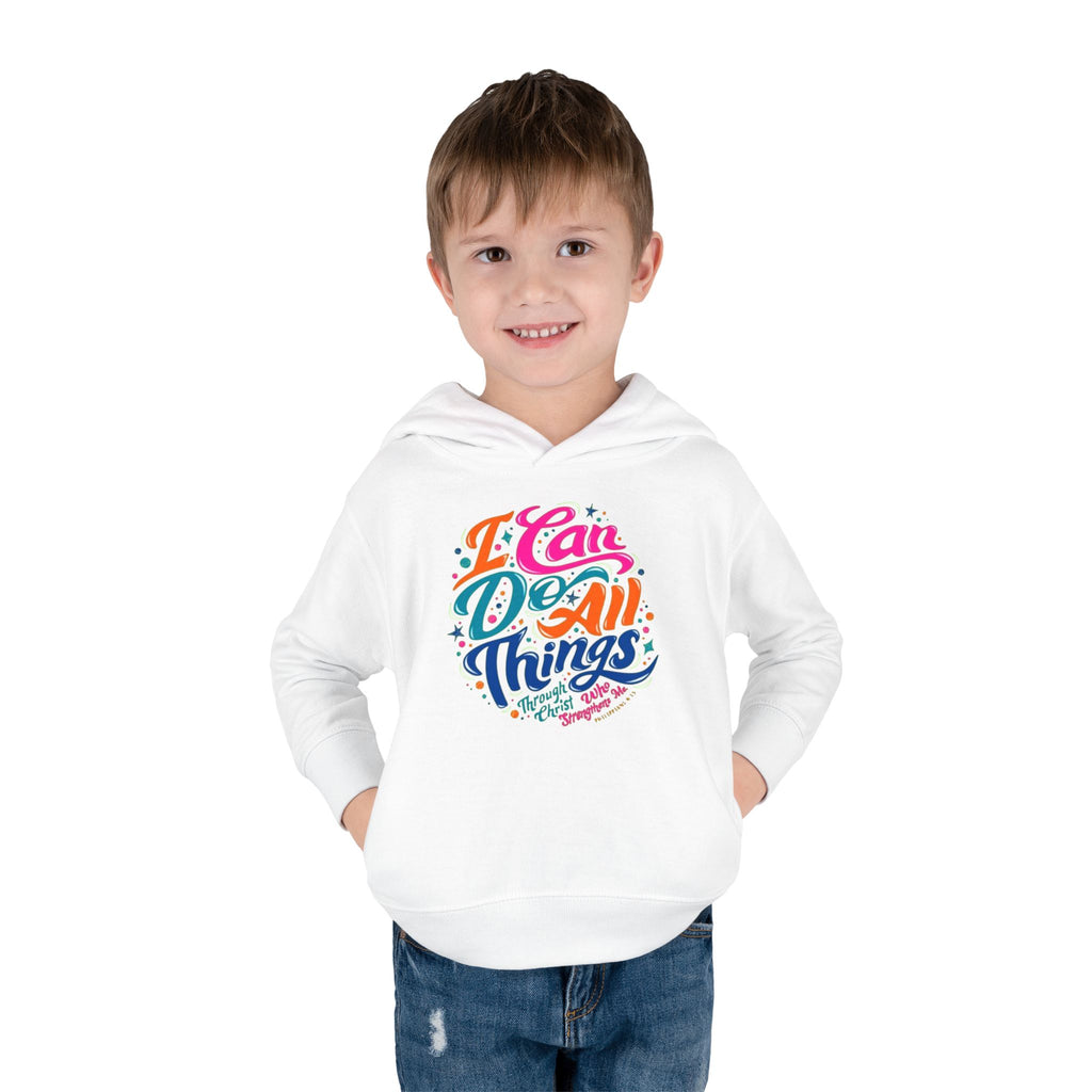 Toddler Pullover Fleece Hoodie- "I Can Do All Things"