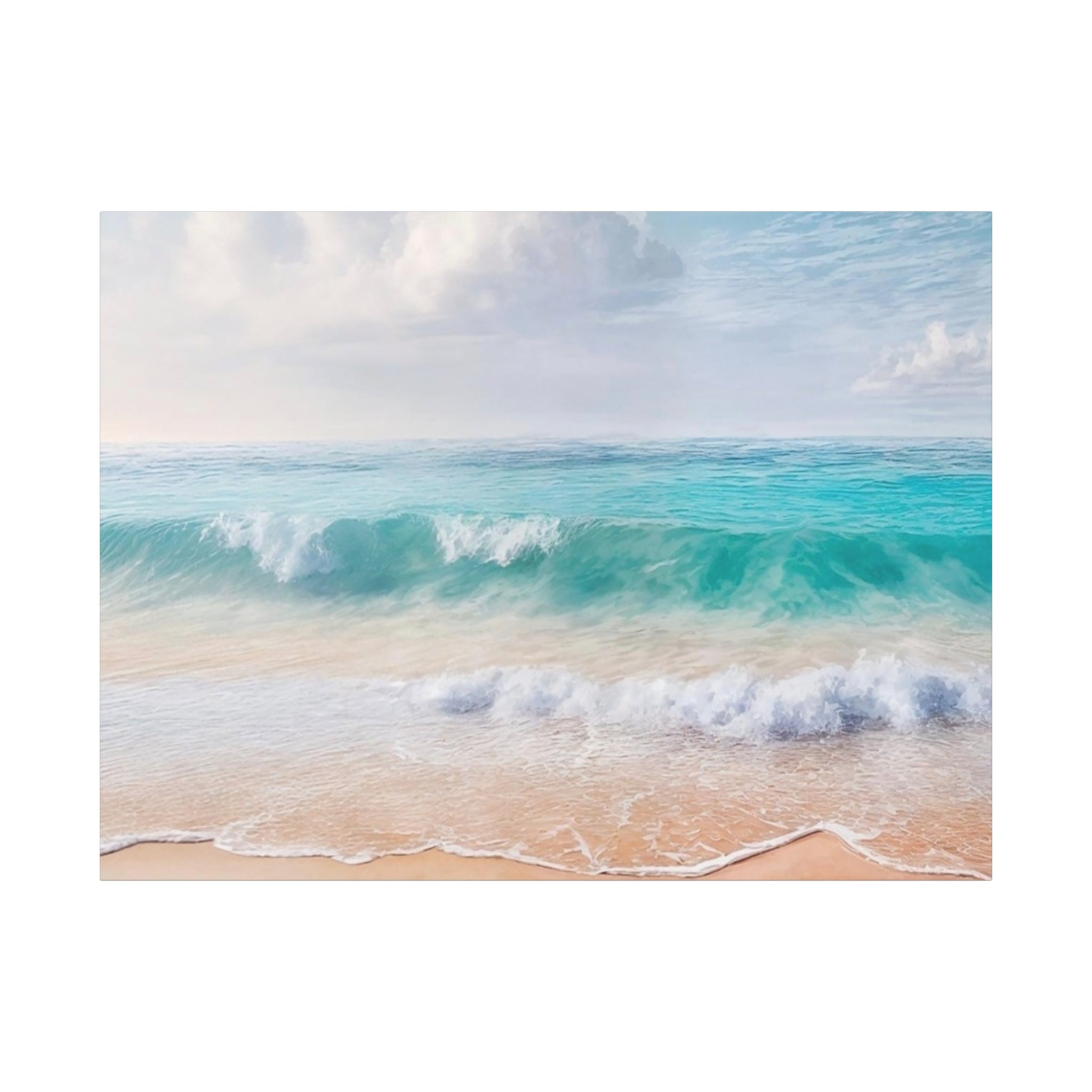 Seaside Waves Matte Canvas Print — Tranquil Beach Wall Art, Stretched 1.25"