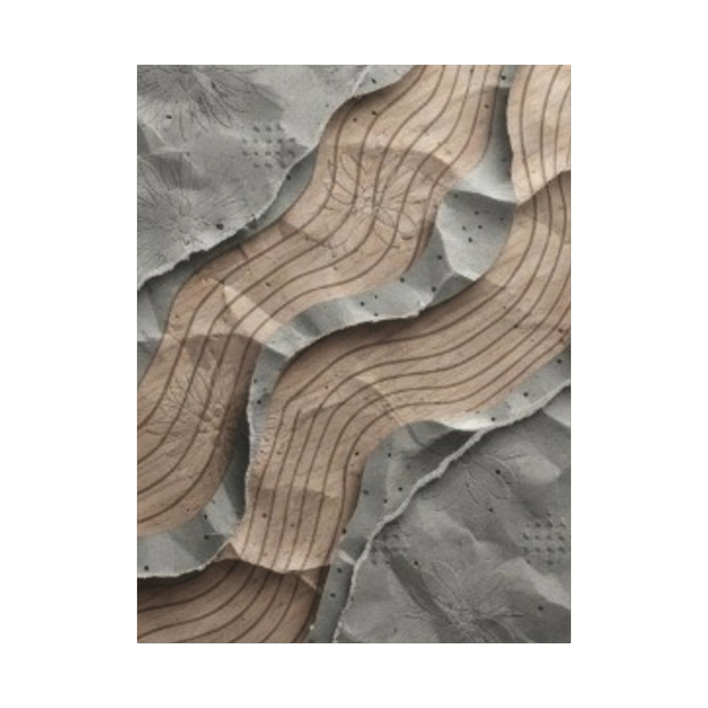 Abstract Textured Waves Matte Canvas Wall Art, Stretched 1.25"