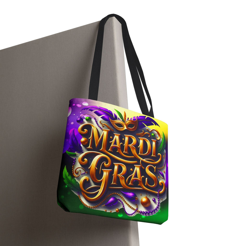 Mardi Gras Tote Bag — Colorful Carnival Mask & Beads Festival Tote