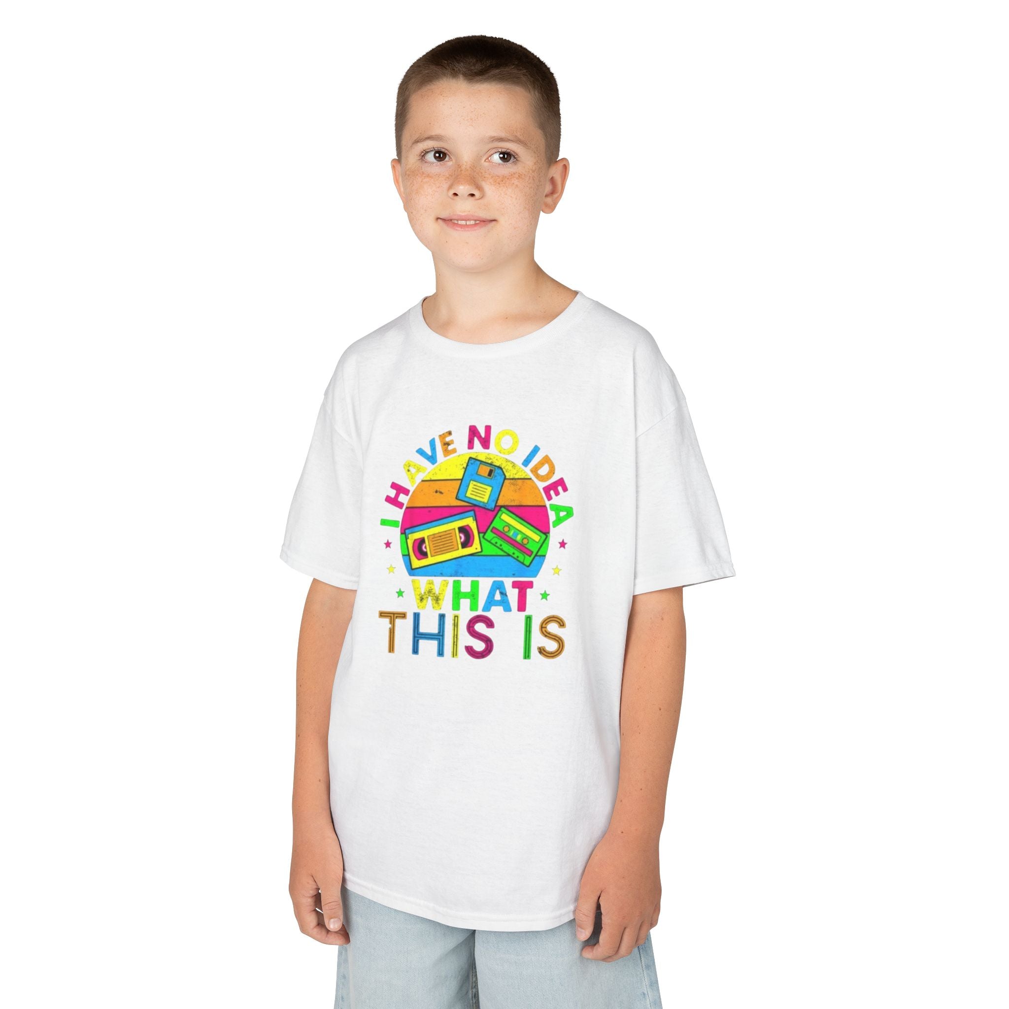 Kids T-Shirt — "I Have No Idea What This Is" Colorful Retro Toy Graphic