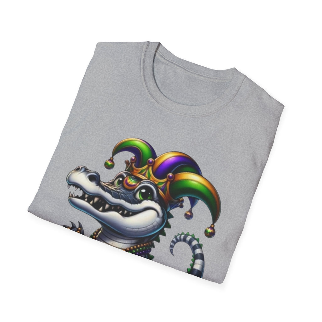 Mardi Gras Jester Alligator T-Shirt — Carnival Croc Graphic Tee
