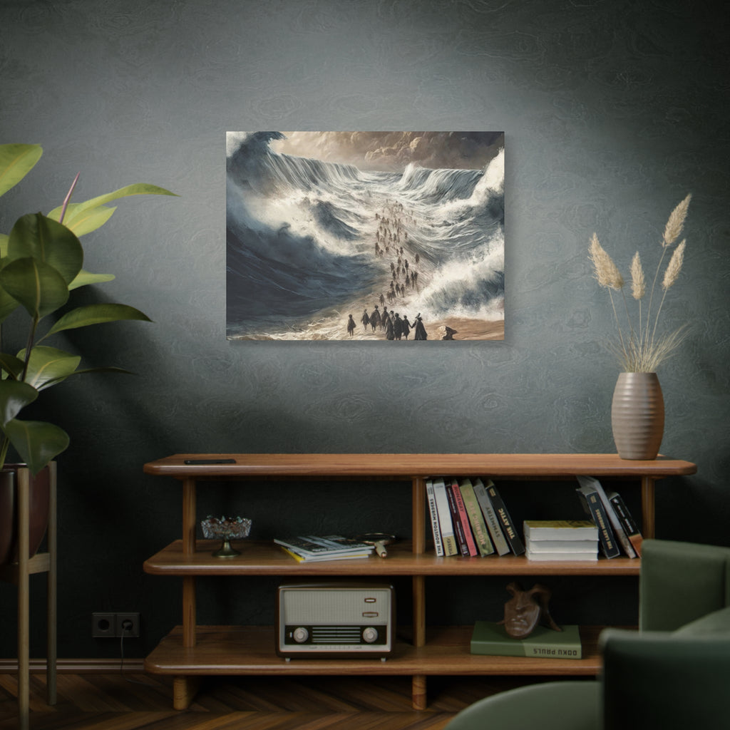 Biblical Exodus Wall Canvas — Parting of the Red Sea Matte Stretched Canvas