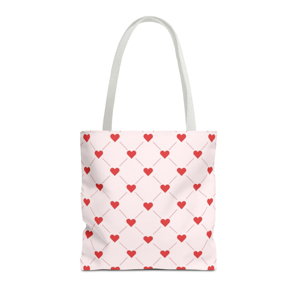 Heart Pattern Tote Bag — Pink Red Valentine Shopper